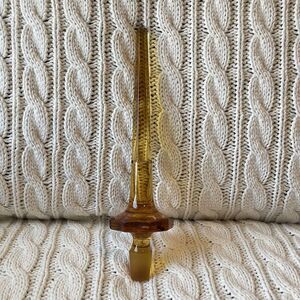 MOSER Decanter Stopper Replacement AMBER Vintage Glass Bohemian 11"